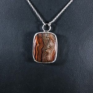 Mexican Crazy Lace Sterling Silver Necklace C-1-31